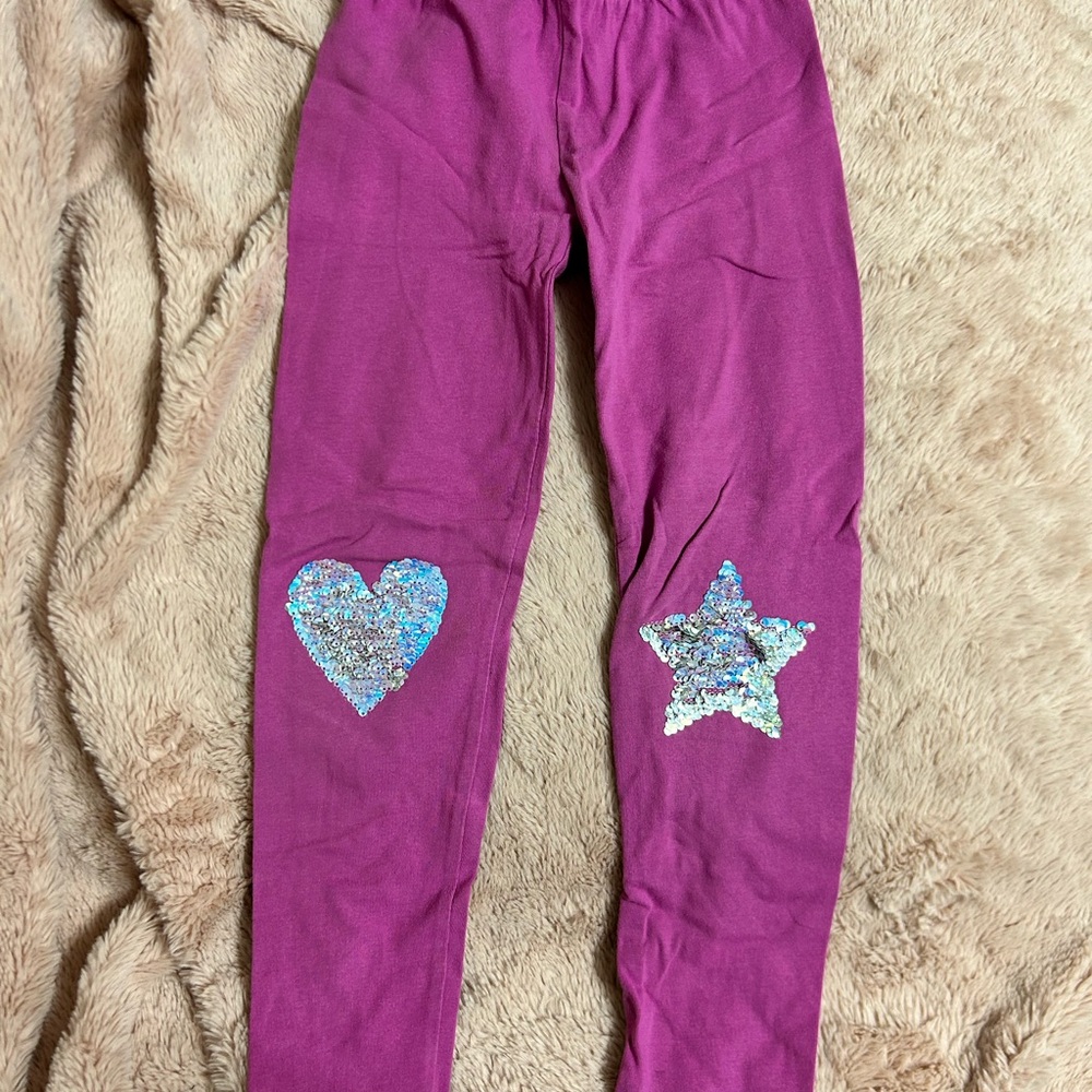 GAP Purple Leggings with Shimmery Patches